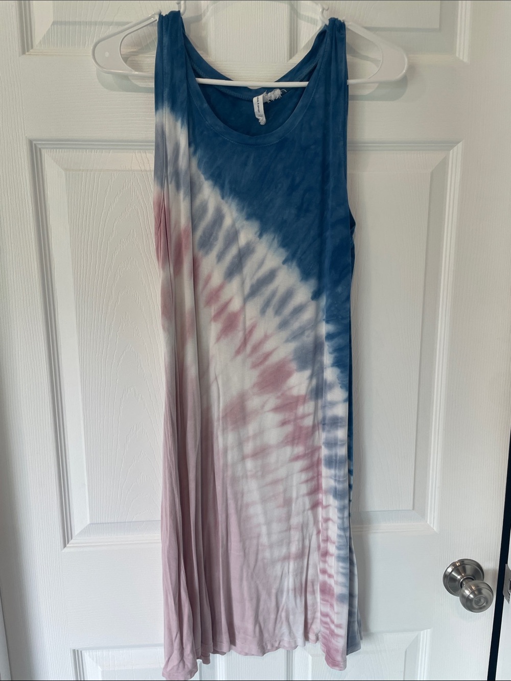 Cable & Gauge Blue, White & Pink Tie-Dye Midi Dress